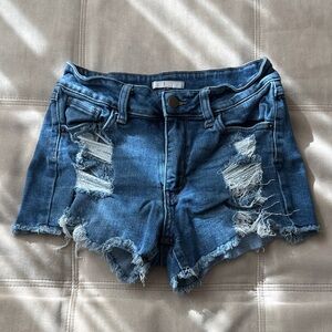 Zili Blue Distressed Boutique Jean Shorts